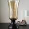 15.5" Golden Luster Decorative Hurricane Pillar Candle Holder